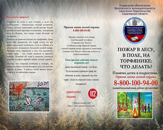 Если случился пожар в лесу, в поле, на торфянике: что делать? Предлагаем вашему вниманию памятку.