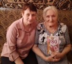Романовский получатель социальных услуг отмечает 80-летний юбилей.